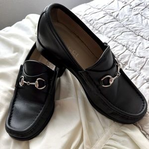 Gucci horsebit black loafers size 36